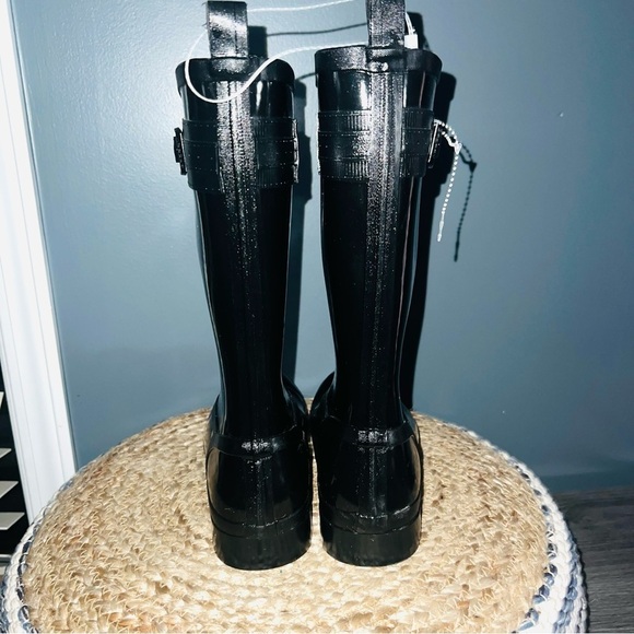 Sperry Black Rubber Calf High Rain Boots - Picture 4 of 10
